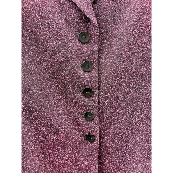 Mary Mcfadden Collection Womens Suit Jacket Blazer Purple Heathered Pockets 10 - Picture 7 of 9